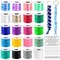 Boondoggle Lanyard String Kit with 20 Rolls Plastic Lacing Cord and 50Pcs Keychain Lanyard Accessories, Gimp String Weaving Kit for Keychain Crafts, Bracelet and Lanyards